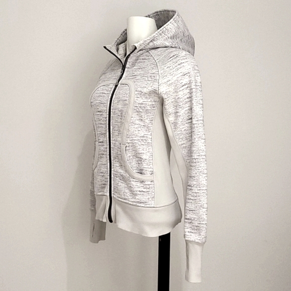 Lululemon Heathered Grey Scuba Hoodie Thumbholes Size 6 - Picture 3 of 10